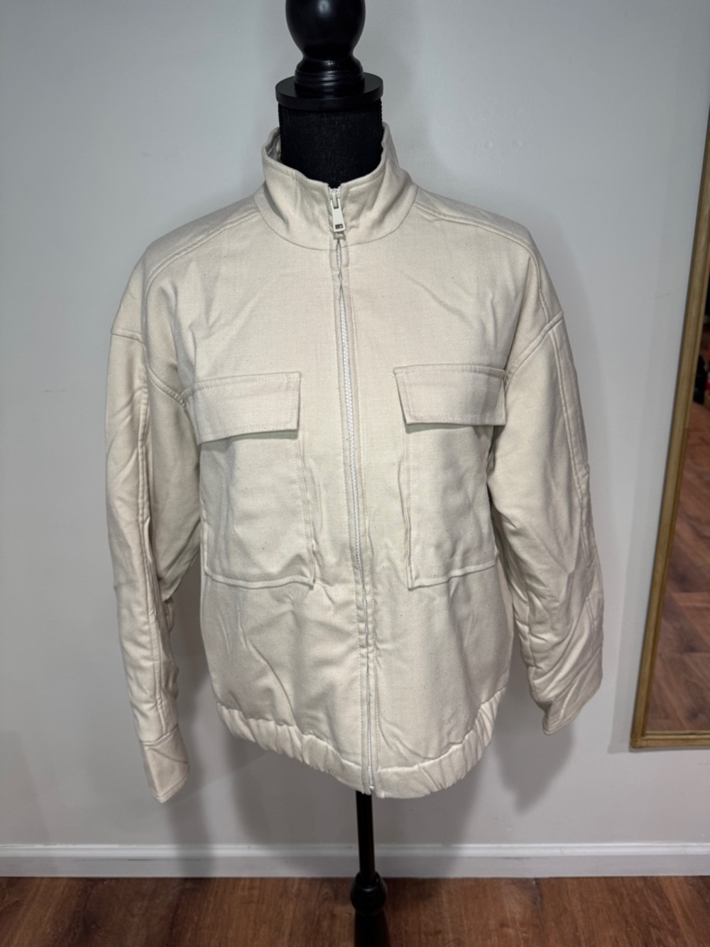a new day Cream Zip-Front Field Jacket